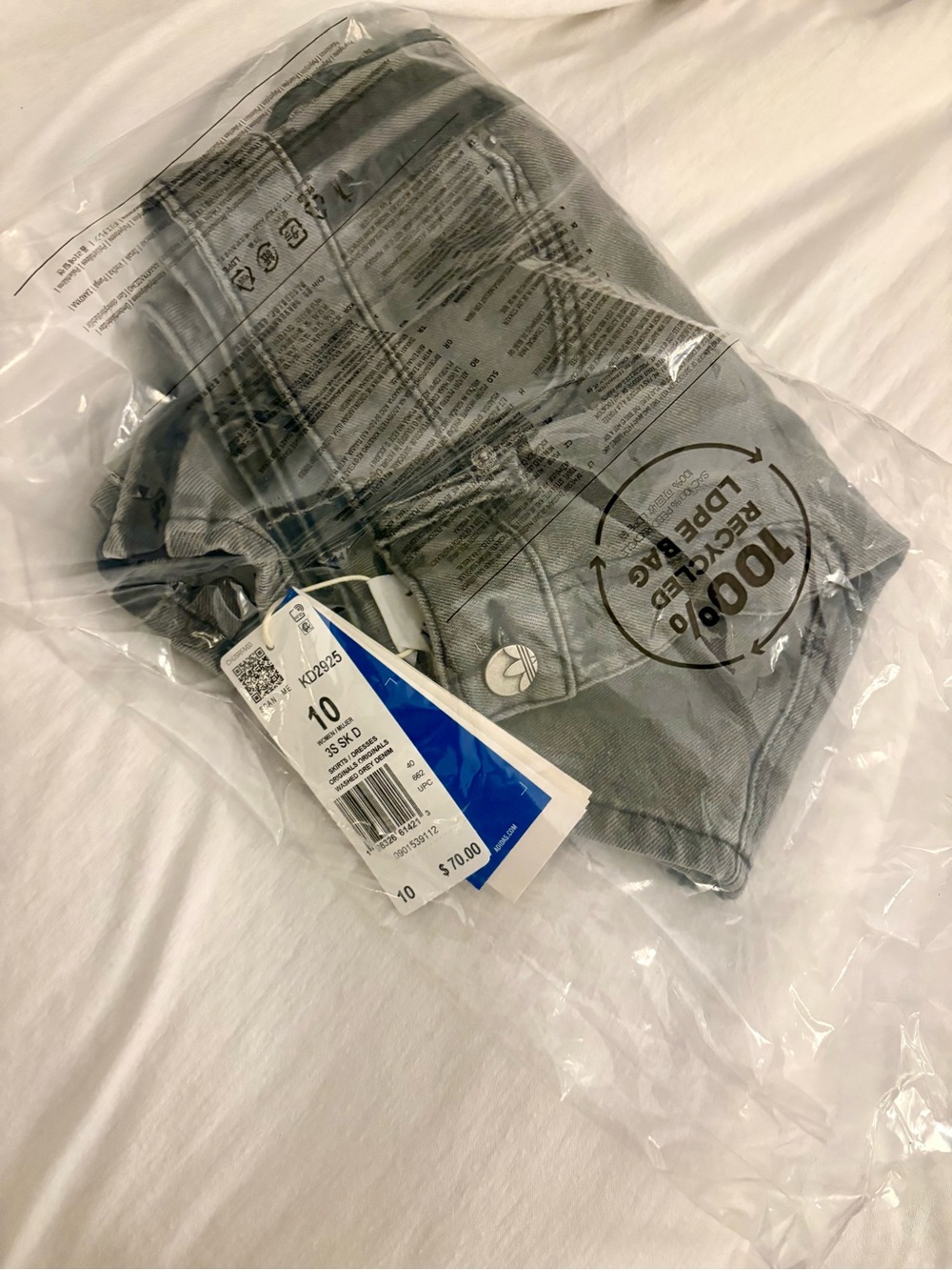 Adidas Gray Jean Mini Skirt Classic Fit